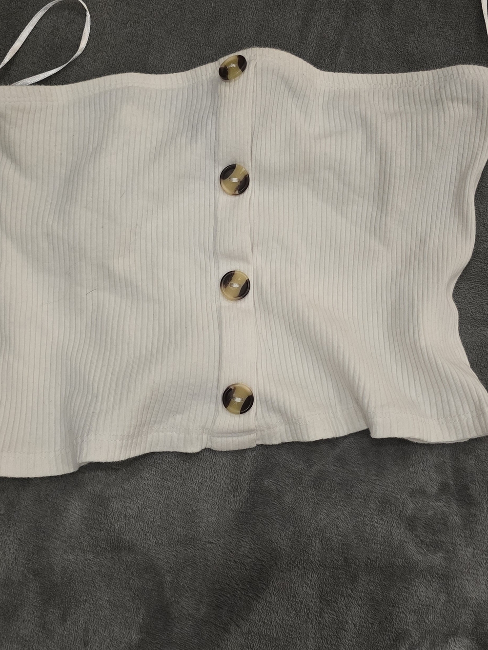 White Ribbed Tube Top